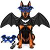 LIBRNTY Ali per animali domestici,Maschera halloween cane(Nero B002) | Design Chauve-souris,Effet Lumineux Nocturne,Costume Festif Pour Chien