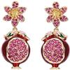 LCDIUDIU Orecchini Cerchio, Melograno Rosso Frutta Fiori Intarsiati Zirconi Unici Chic Orecchini Ipoallergenici Pendenti Pendenti Gioielli Di Lusso Per Donne Signora Ragazze Sposano Regali Di Natale Di Comp