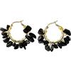 MIDJ Orecchini Da Donna, Orecchini A Cerchio Con Tormalina Nera Orecchini A Cerchio In Pietra Naturale Color Oro Boho Classic Fashion Orecchini Pendenti A Goccia Per Ragazze Da Donna Regalo Di Natale Gi