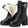Viunychn Stivaletti Donna Invernali Con Pelo Interno Stivali Cerniera Laterale Scarponcini Suola Antiscivolo Robusta Scarpe Comode Calde Con Suola Spessa Per Autunno Inverno Anfibi Corti Platform Imbottiti