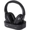 Trevi FRS 1490 RW Cuffia Wireless con Base di Ricarica, Audio RF 2,4 GHz fino a 20m, Ingresso Ottico e Jack 3,5 mm, Compatibile con Smartphone, Microfono Integrato, Spegnimento Automatico