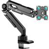 ONKRON Supporto Monitor Scrivania 13-34, 10 kg, max VESA 100x100, G90-B | Braccio monitor nero, estensione 550 mm, rotazione completa, inclinabile, molla a gas; per ufficio, studio e gaming
