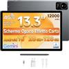 BMAX Schermo Opaco Antiriflesso 13.3 Pollici Tablet con Penna, 28GB+128GB | Android 16, 4G LTE Dual SIM, 12000mAh, Octa-Core, Gemini AI, Widevine L1 GPS GMS 8MP+21MP per Disegno, Scrittura e Appunti