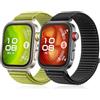 AidorMax 2 Pezzi Cinturini Compatibili con Huawei Watch Fit 4 Pro/Fit 4/Fit 3, Cinturino Sportivi in Nylon Traspirante con Chiusura a Strappo, Cinturini di Ricambio Colorati per Uomo e Donna