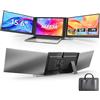 KEFEYA 15.6 Triplo Schermo Portatile per Laptop Ultra-Sottile, FHD 1080P IPS HDR Monitor Portatile Laptop Plug-play per macOS Windows Chrome Xbox PS4/5 Switch da 13-17,3 Lavoro, Viaggi, Svago