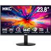 HKC V2418S Monitor Gaming 24 Pollici,144Hz IPS Panel,FHD,Adaptive Sync,VESA | 1920×1080 Monitor,Flicker-free,99% sRGB, HDMI 1.4&VGA,VESA 100x100,1.5m Cable,1.5m Adapter,Office&Esports,Eye Care,Nero