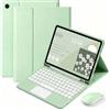QYiiD Custodia Tastiera per Galaxy Tab A11/A9 8.7 Pollici (2026/2024), Trackpad Multi-Touch, Italiano QWERTY Tastiera Blutooth Rimovibile con Mouse Blutooth 2,4G, Verde