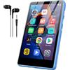 SWOFY Lettore MP3 e MP4 con Bluetooth e Wi-Fi, touch screen da 4,0 pollici | Il lettore MP3 supporta Spotify, Audible, Play Store e radio FM, espansione fino a 1 TB (nero) (blu)