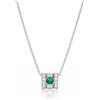 DAMIANI Collana oro bianco 18kt diamanti 0,9 ct smeraldo 0,13 ct belle epoque damiani