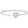DAMIANI Bracciale rigido in oro bianco 18 kt con cuore e diamanti damiani 16,5 cm