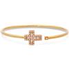 DAMIANI Bracciale rigido in oro rosa 18 kt con croce e diamanti belle epoque damiani 16,5 cm