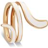 DAMIANI Anello in oro rosa 18kt ceramica bianca diamante 0,1 ct eden damiani misura 12