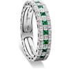 DAMIANI Anello pavé oro bianco 18kt diamanti 0,30ct smeraldi 0,48ct belle epoque damiani misura 17