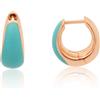 DODO Mono orecchino rondelle in oro rosa 18kt con smalto turchese dodo