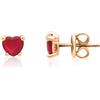 DODO Mono orecchino cuore in oro rosa 9kt con rubino sintetico dodo