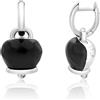 CHANTECLER Orecchini pendenti in argento e diamante con resina nera chantecler et voilà