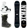 XCMAN Pacchetto Completo da Snowboard da Uomo Monochrome Cosmos Premium + Attacchi 360 seco Pro + Scarponi MOZ Dual-Dial, All Terrain per Principianti