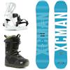 XCMAN Pacchetto Completo da Snowboard da Uomo Azure Drifts Premium + Attacchi 360 seco Pro + Scarponi MOZ Dual-Dial, All Terrain per Principianti