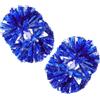 TOYANDONA 2 Pezzi Pompon da Cheerleading Manico, 6 Pollici Blu Argento | PE Resistente, Movimenti Fluidi e Facile Sventolio, per Competizioni, Feste e Gruppi di Supporto
