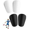 ZenoScope 2 Paia Parastinchi da Calcio Mini, Protezioni Stinoli Leggere e Antitrauma, Nero e Bianco, Design Anatomico per Bambini nel Soccer per Allenamento e Match