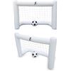 TOYANDONA PVC Porta da Calcio Gonfiabile Bianco 160cm con Rete | Facile da Trasportare e Montare, per Insegnanti di Educazione Fisica, con Pallone Incluso