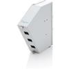 DIGITUS Adattatore per Guida in Fibra Ottica - SC Simplex/LC Duplex - Pettine per Giunzione - Angolato - Montaggio DIN Rail - Distributore in Fibra Ottica - Grigio