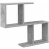 Goldonion Scaffale da Parete Grigio Cemento 60 x 12 x 50,5 cm | Legno Ingegnerizzato, 4 Scomparti, Design Minimalista, Montaggio a Parete, Carico Max 25 kg