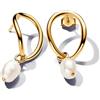 PANDORA Essence - Orecchini placcati in oro 14k con perle coltivate d'acqua dolce bianche trattate