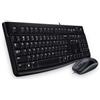 Logitech MK120, tastiera a grandezza naturale (100%), con cavo, USB, nera, mouse incluso