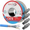 RedStar24 Cavo di installazione Cat 8 Cavo di rete CAT 8.1 Cavo Ethernet LAN Cat8 RJ45 100m 4x Cat8 plug Senza attrezzi