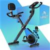 Unbranded Cyclette da interno pieghevole, cyclette da interno pieghevole, cyclette da allenamento con 16 livelli di resistenza magnetica, sensore di frequenza cardiaca, monitor LCD e sella confortevole, ideale per la casa e l'ufficio, con una capacità …