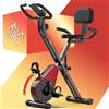 Unbranded Cyclette da interno pieghevole, cyclette da interno pieghevole, cyclette da allenamento con 16 livelli di resistenza magnetica, sensore di frequenza cardiaca, monitor LCD e sella confortevole, ideale per la casa e l'ufficio, con una capacità …