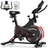 Unbranded Cyclette da casa con app, resistenza regolabile da 0% a 100% e funzione ergometro, cyclette silenziosa con monitor LCD, bici da fitness con supporto per tablet, bici da indoor per allenamento cardio, portata massima fino a 160 kg