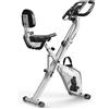 Unbranded Bicicletta da casa pieghevole 3-in-1, cyclette magnetica con 8 livelli di resistenza, elastici, cyclette per uso domestico fino a 150 kg, ideale per l'allenamento cardio e per la palestra di casa