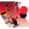 Unbranded Cyclette per anziani, cyclette pieghevole, cyclette da casa, cyclette fitness con computer LCD, cyclette pieghevole, con monitoraggio della frequenza cardiaca, 8 livelli di resistenza