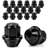 qjuwhua 16 dadi esagonali M12 x 1,5 x 32 mm, 19 mm, con rondella conica a | Dadi per ruote in acciaio cromato con estremità chiusa per dadi di bloccaggio per Ford Focus Fiesta Mondeo Kuga Escort Galaxy