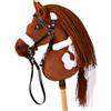 Xgdsnly Cavallo con Bastone Leggero, Peluche Cavallo Giocattolo | Con Testa Equina Caratterizzato Da Un Mantello Marrone a Macchie, Criniera E Coda in Filato, Dettagli Bianchi Sul Utilizzo
