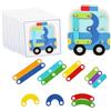 Lizeboyi Puzzle Su Tavola Forata STEM di Incastro Geometrico con Pioli Impilabili | Set Di Puzzle E Giochi Per Adulti Bambini Casa Viaggio Feste Scuola Compleanno