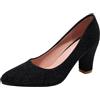 Bviennic Decollete Donna Tacco Largo Alto Numero 33-45 | Slip On Punta Moda Camoscio Glitterato Scarpe