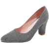 Bviennic Decollete Donna Tacco Largo Alto Numero 33-45 | Slip On Punta Moda Camoscio Glitterato Scarpe