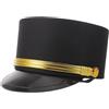 Beavorty Cappello da Macchinista Treno Nero per Adulti e Plastica, Stile Retrò Classico Dettagli Iconici, per Eventi e Foto a Tema Ferroviario