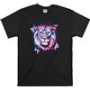 Printable Area T-shirt da uomo e donna con leone colorato colorato, Nero , 5XL