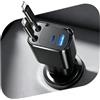 Lemsen Caricatore Auto, 62W Accendisigari USB C 4-in-1 Caricabatteria Auto Ricarica Rapido Cellulare Presa USB C con Cavo Retrattile per iPhone 18 17 16 15 14 13 12 Pro Max Plus, iPad,Galaxy S26 S25 S24