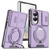 Anlalish Antiurto Cover per Samsung Z Fold 8 con Supporto Magnetica，Viola | Custodia per Samsung Galaxy Z Fold 8 con Scorrevole Protezione Fotocamera, Protettiva con Anello Girevole a 360°