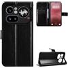 Ebzzliy Cover per Nothing Phone (4a) Pro, Antiurto Custodia, Nero | Pelle Premium Portafoglio Slot per Schede Chiusura Magnetica Case