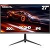 Nilox NXM272K20001 Monitor Gaming 27'' 2K QHD IPS, Frequenza 200 Hz, Tempo 1 ms, FreeSync/G‑Sync, Design Ergonomico
