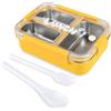 Naapesi Porta Pranzo in Acciaio Inox, 800ML Bento Box Lunch Box con 3 Scomparti | Porta Pranzo in Acciaio Inox, Bento Box Lunch Box Bambino Adulto con 3 Scomparti, Contenitore per Merenda a Tenuta Stagna