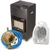 ELETTROFERRO ITALIA Stufa a Gas Caldo Bagno 2000w regolatore e tubo Bombola Infrarossi Portatile Potenza 4.2 kW colore Nero - JR-138A