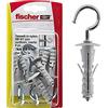 Fischer 6 Tasselli SB 9 con Gancio a Occhiolo Aperto, Universali per il Fissaggio di Lampade, Specchi, Mobili su Muro e Cemento, 504441