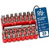 Generico Set Inserti per Avvitatore 33 Pezzi, Punte di Sicurezza 1/4- Professionali | Resistorx, Esagonali Forati, Forchetta, Stella a 3 e 4 Punte, Portainserti Magnetico, Custodia, fai-da-te e Manutenzione